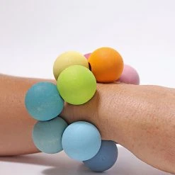 Grimms Wooden Baby Beads Grasper - Pastel Baby Gifts