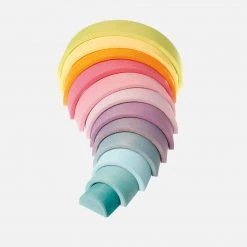 Grimms 12 Piece Wooden Rainbow - Pastel