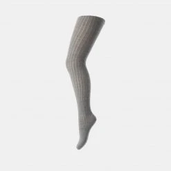 MP Wool Rib Tights - Light Grey Baby Wool