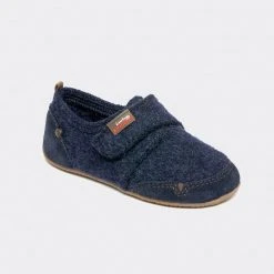 Living Kitzbühel Velcro Wool Slipper - Navy Shoes