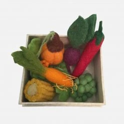 Papoose Toys Felted Wool Mini Vegetable Set - Boxed