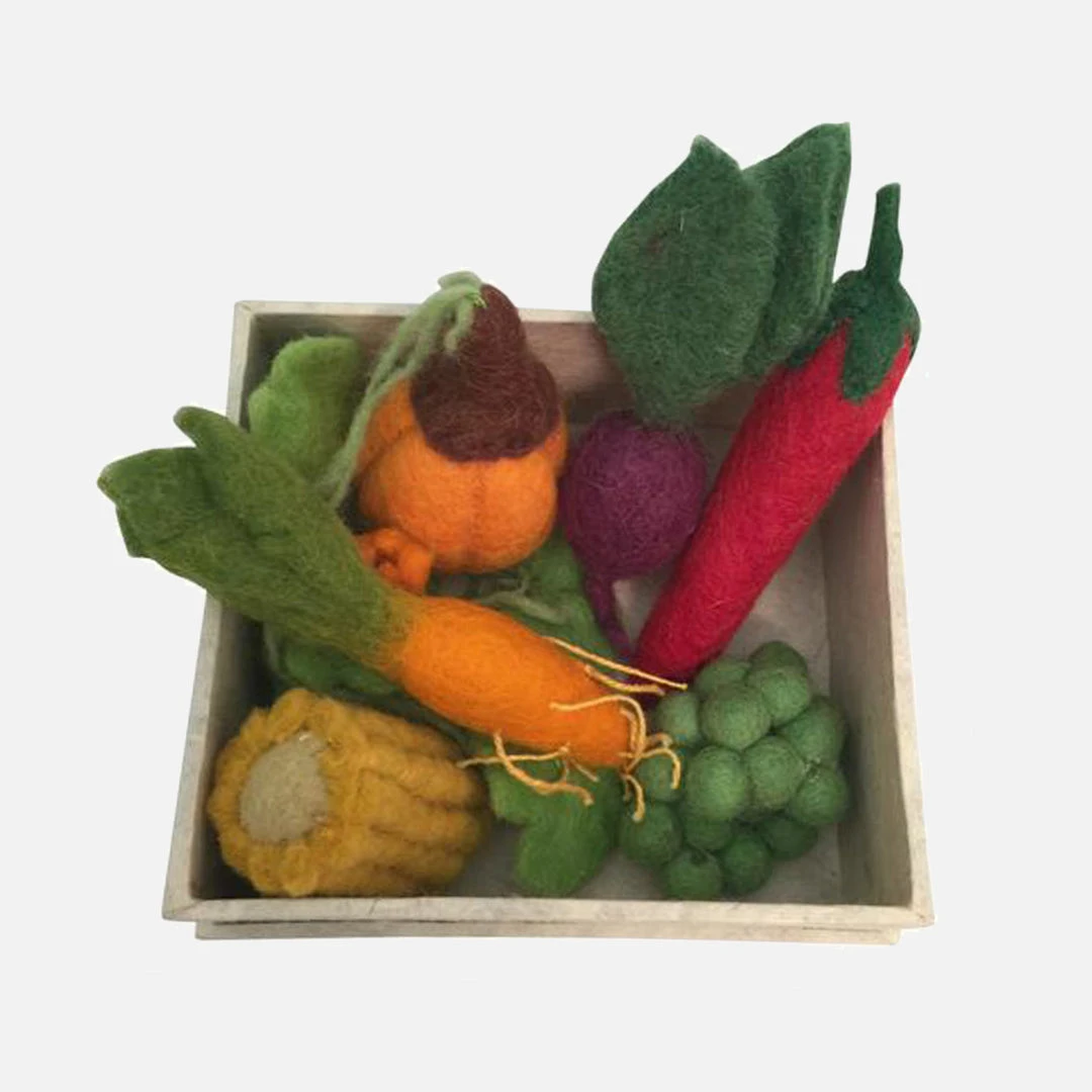 Papoose Toys Felted Wool Mini Vegetable Set - Boxed