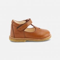 Angulus Toddler T-Bar Heart Shoes - Cognac