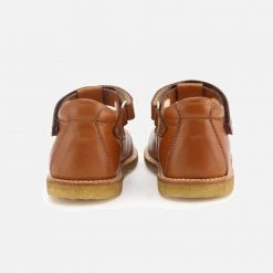 Angulus Toddler T-Bar Heart Shoes - Cognac