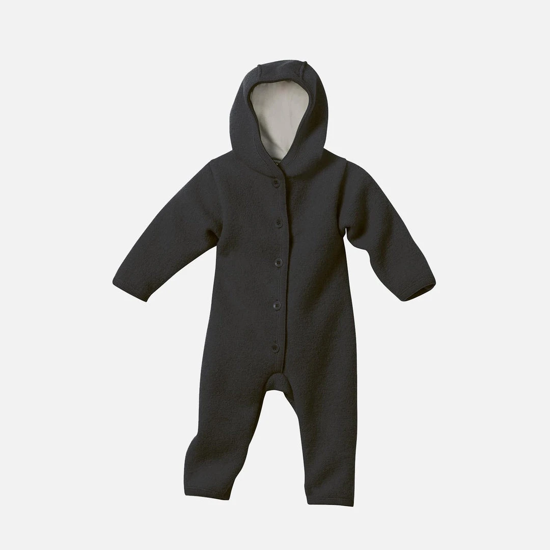 Disana Baby Wool Organic Boiled Merino Wool Overall - Anthracite