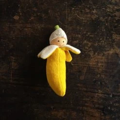 Nanchen Handmade Organic Cotton/Wool Banana Rattle Baby Gifts