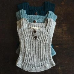 My Alpaca Tops & Sweaters Hand Knit Baby Alpaca Rib Vest - Oatmeal