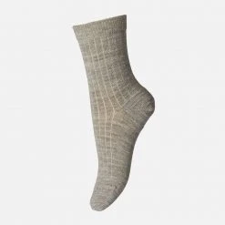 MP Wool Rib Socks - Beige/Grey