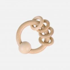 HEIMESS Baby Gifts Round Wooden Touch Ring/Rattle