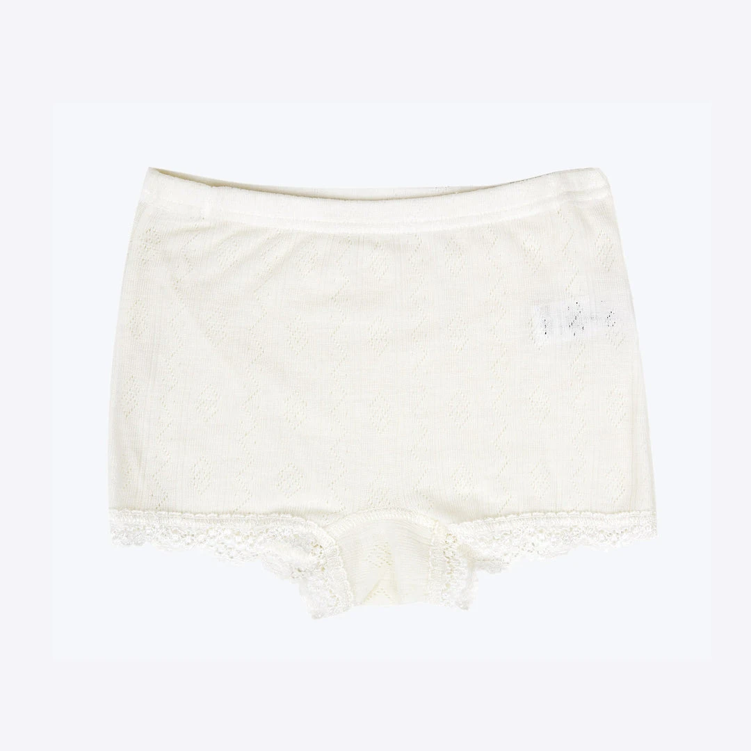 JOHA Lace Merino Wool/silk Hipsters - Natural