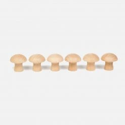 Grapat Toys Wooden Natural Mushrooms - 6 Pieces