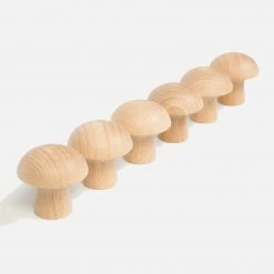 Grapat Toys Wooden Natural Mushrooms - 6 Pieces