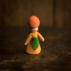 Fairies Handmade Autumn Wool Flower Fairy Girl - Chinese Lantern