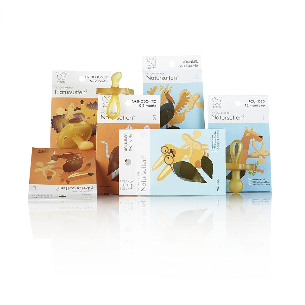 Natursutten Natural Rubber Soother/Pacifier - Butterfly - Round