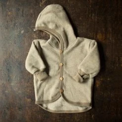 Cosilana Organic Merino Wool/Cotton Fleece Jacket - Latte Baby Wool