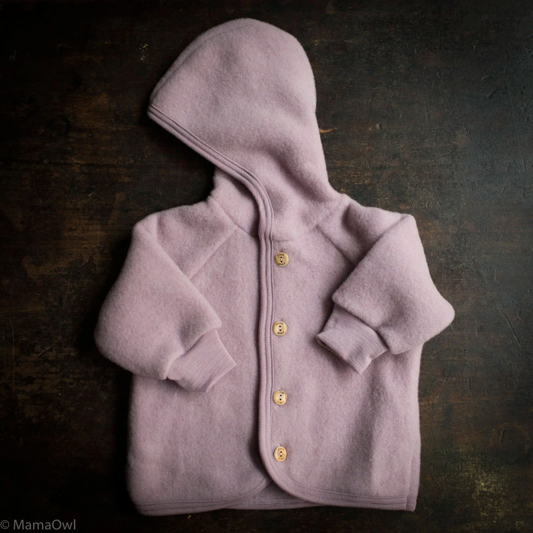 Engel Baby Wool 100% Organic Merino Wool Fleece Jacket - Lilac Rose