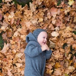 SISKIN By Engel Baby Wool Exclusive 100% Organic Merino Wool Fleece Suit - Slate