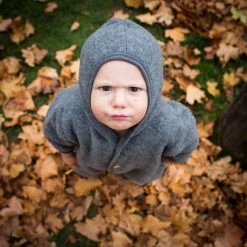 SISKIN By Engel Baby Wool Exclusive 100% Organic Merino Wool Fleece Suit - Slate