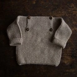 My Alpaca Hand Knit Baby Alpaca Sweater - Oatmeal Tops & Sweaters