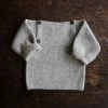 My Alpaca Hand Knit Baby Alpaca Sweater - Light Grey Tops & Sweaters