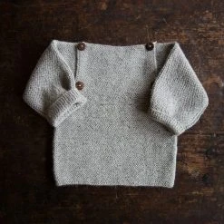 My Alpaca Hand Knit Baby Alpaca Sweater - Light Grey Tops & Sweaters