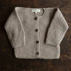 My Alpaca Hand Knit Baby Alpaca Cardigan - Oatmeal