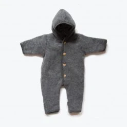 SISKIN By Engel Baby Wool Exclusive 100% Organic Merino Wool Fleece Suit - Slate