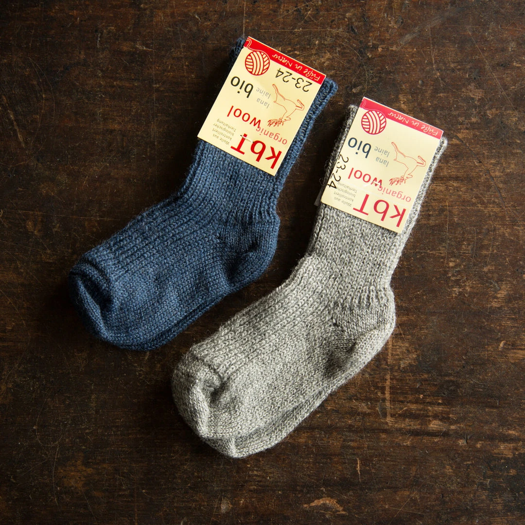 Hirsch Natur Organic Wool Socks - Denim Baby Wool