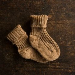 Hirsch Natur Baby Wool Camel Wool Baby Socks - Natural Brown