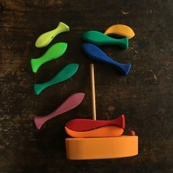 Gluckskafer Natural Wood Fish Stacker Toys