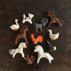 Gluckskafer Toys Handmade Wool Felt Small Brown Horse
