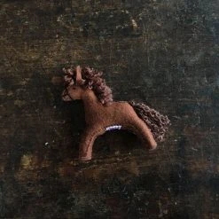 Gluckskafer Toys Handmade Wool Felt Small Brown Horse