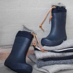 Bisgaard Shoes Natural Rubber Boots - Wool Lined - Blue