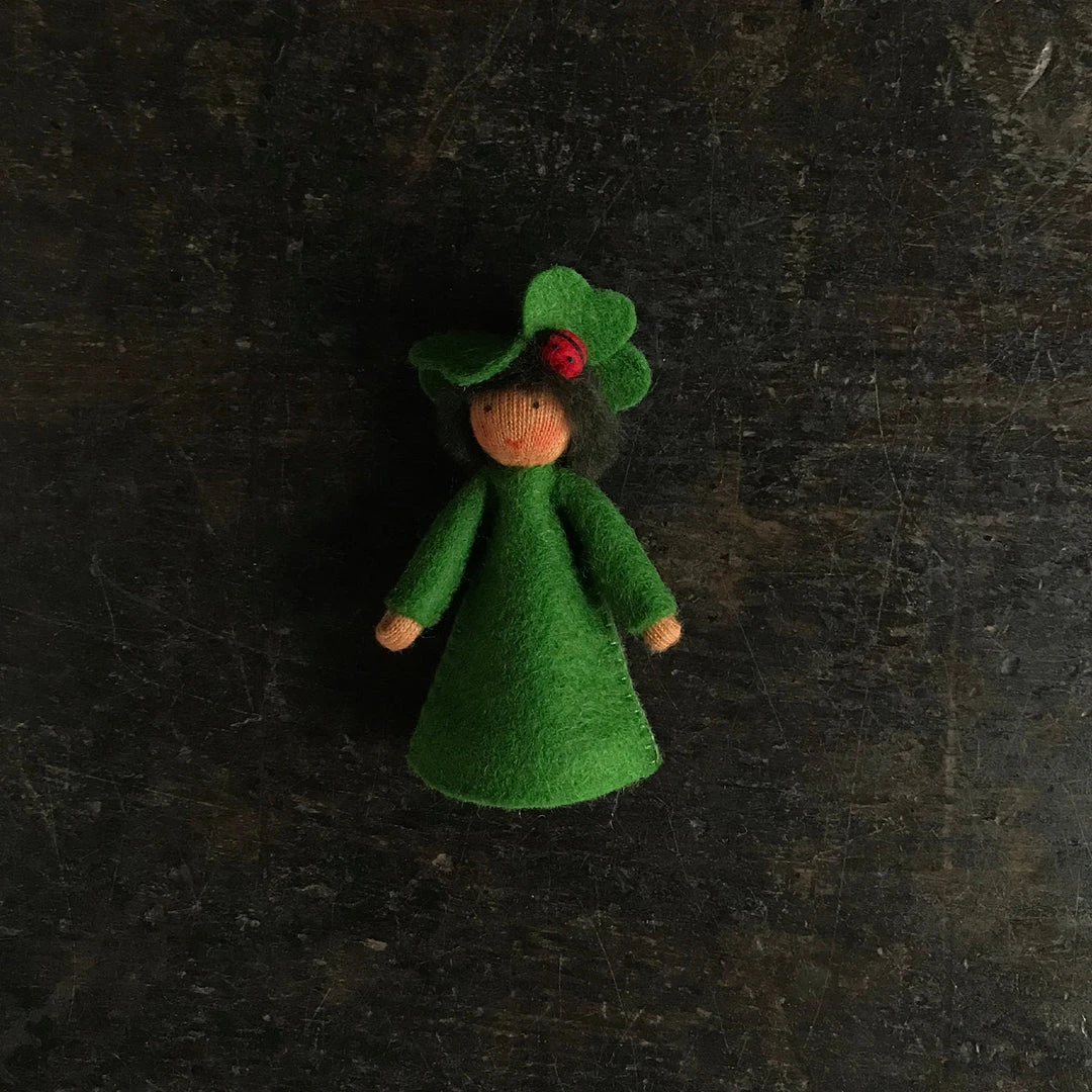 Fairies Handmade Small Wool Flower Fairy - Clover Boy