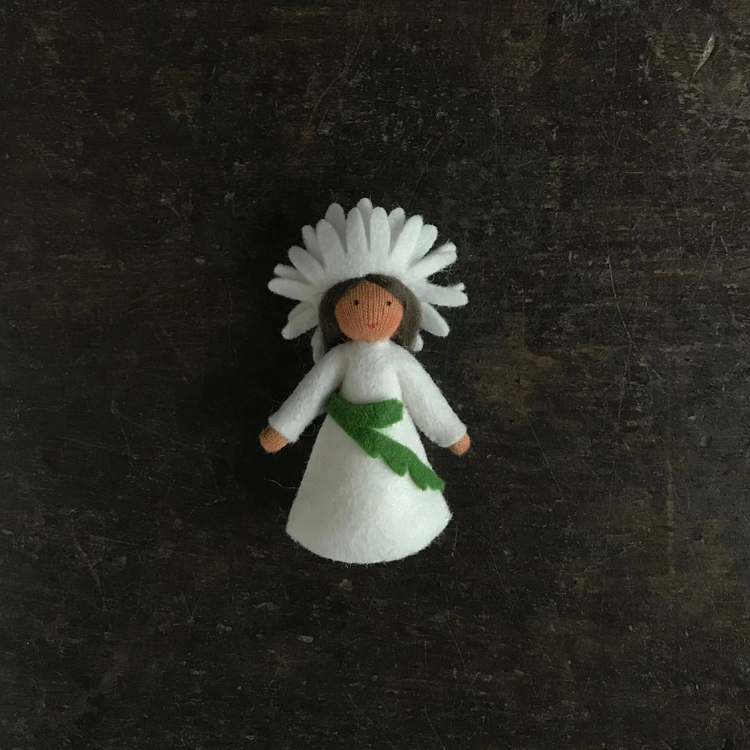 Fairies Toys Handmade Small Wool Flower Fairy - Daisy - Brown
