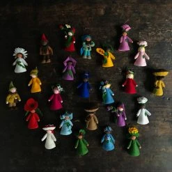 Fairies Toys Handmade Small Wool Flower Fairy - Purple Morning Glory - Black