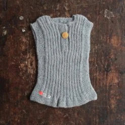 Mormor.nu Tops & Sweaters Hand-Knitted Alpaca Rib Vest - Light Grey