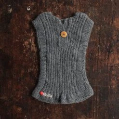 Mormor.nu Hand Knit Alpaca Rib Vest - Slate