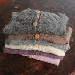 Mormor.nu Hand Knit Alpaca Grethe Cardigan - Dusty Brown Tops & Sweaters
