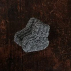 Mormor.nu Baby Wool Hand Knit Alpaca Socks - Slate