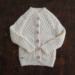Mormor.nu Hand Knit Alpaca Smock Cardigan - Natural