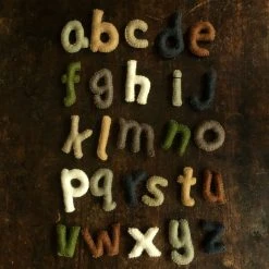 Papoose Toys Felted Wool Lower Case Alphabet - Natural