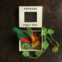 Papoose Toys Felted Wool Mini Vegetable Set - Boxed