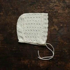 Selana Silk Vintage Lace Bonnet - Natural