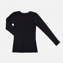 JOHA Women's Merino Wool Long Sleeve Top - Black Adults