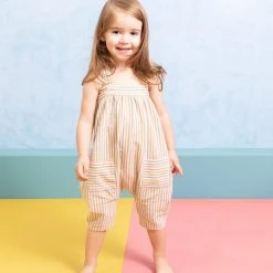 Ketiketa Hand Woven Cotton Ida Overalls - Rainbow Stripe