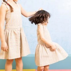 Ketiketa SALE Hand Woven Cotton Hazel Dress - Rainbow Stripe