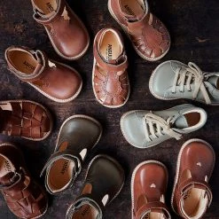 Angulus Toddler T-Bar Heart Shoes - Cognac