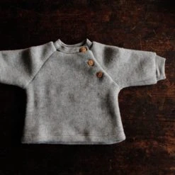 Engel 100% Organic Merino Wool Fleece Sweater - Light Grey