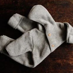 Engel 100% Organic Merino Wool Fleece Suit - Light Grey Baby Wool